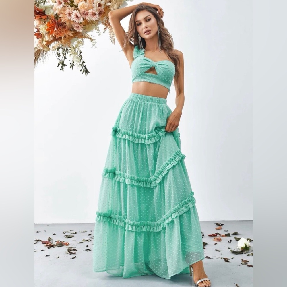 NWT 2 Piece Crop Top & Maxi Skirt XL Festival-Summer Dress